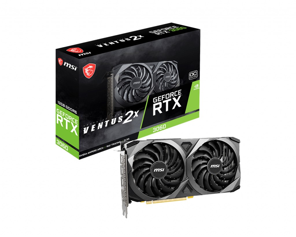 MSI MSI 12GB GEFORCE RTX 3060 VENTUS 2X 12G OC GDDR6 [192Bit] HDMI 3xDP