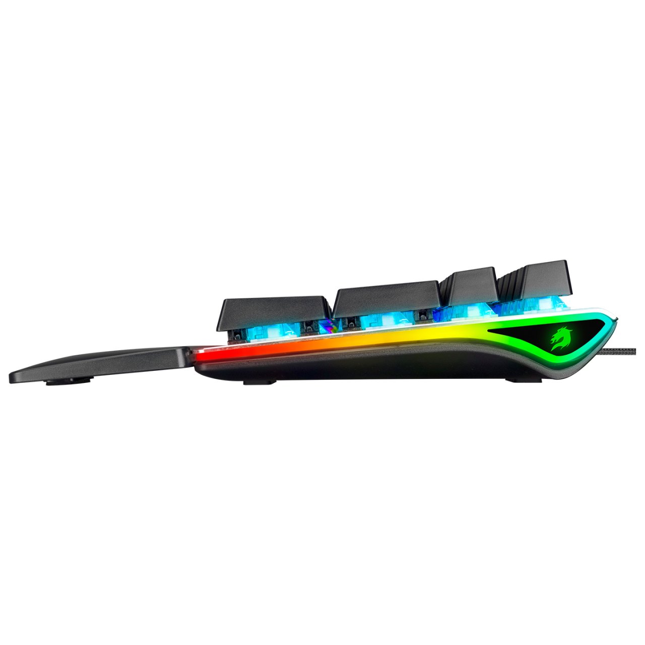 GAMEBOOSTER  g908 bolt rainbow aydınlatmalı blue switch mekanik bileklikli oyun klavyesi