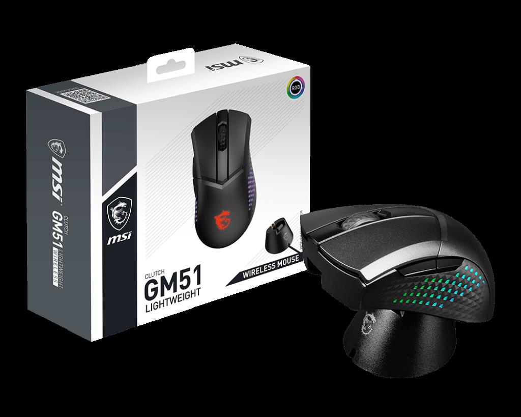 MSI  GG CLUTCH GM51 LIGHTWEIGHT WIRELESS GAMING MOUSE MAX 26000 DPI OPTIK SENSOR 7KEY WITH WHEEL RGB LED MYSTIC LIGHT KABLOSUZ OYUNC-39625