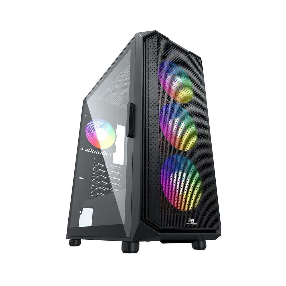 POWERBOOST PowerBoost PB-P521LBK 750w 80+ Bronze USB 3.0 ATX Mesh RGB fan siyah Kasa