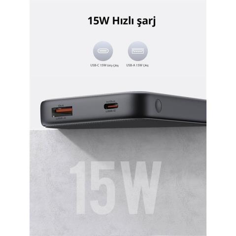 AUKEY PB-Y46-GY 15W 10000 MAH POWERBANK HIZLI ŞARJ 