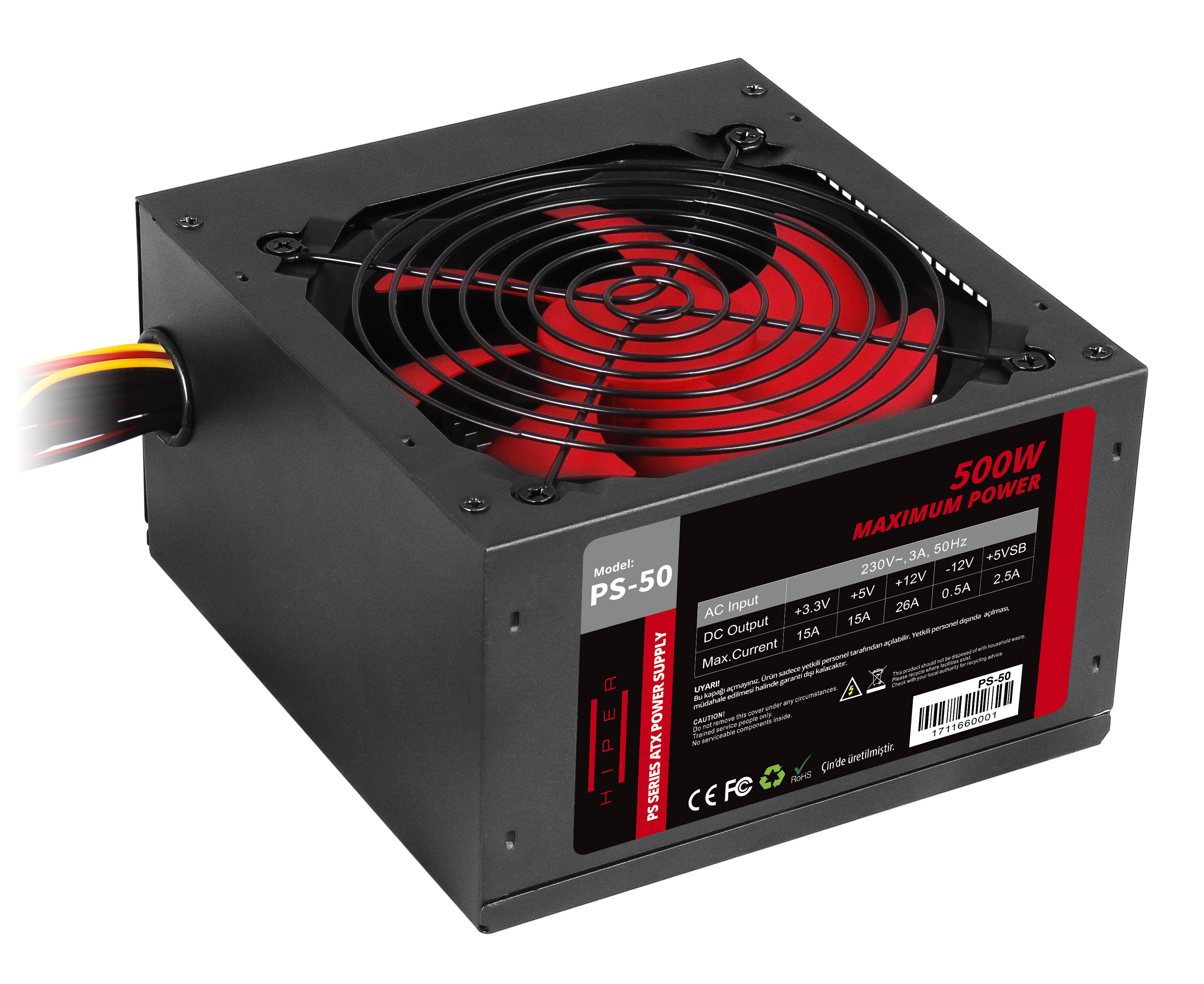 HIPER HIPER PS-50 500W 12 CM FAN POWER SUPPLY