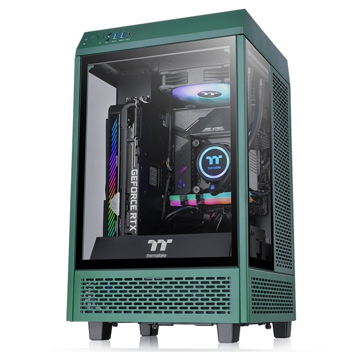 THERMALTAKE  the tower 100 yeşil 3 x tempered glass pencereli, mini ıtx oyuncu kasası