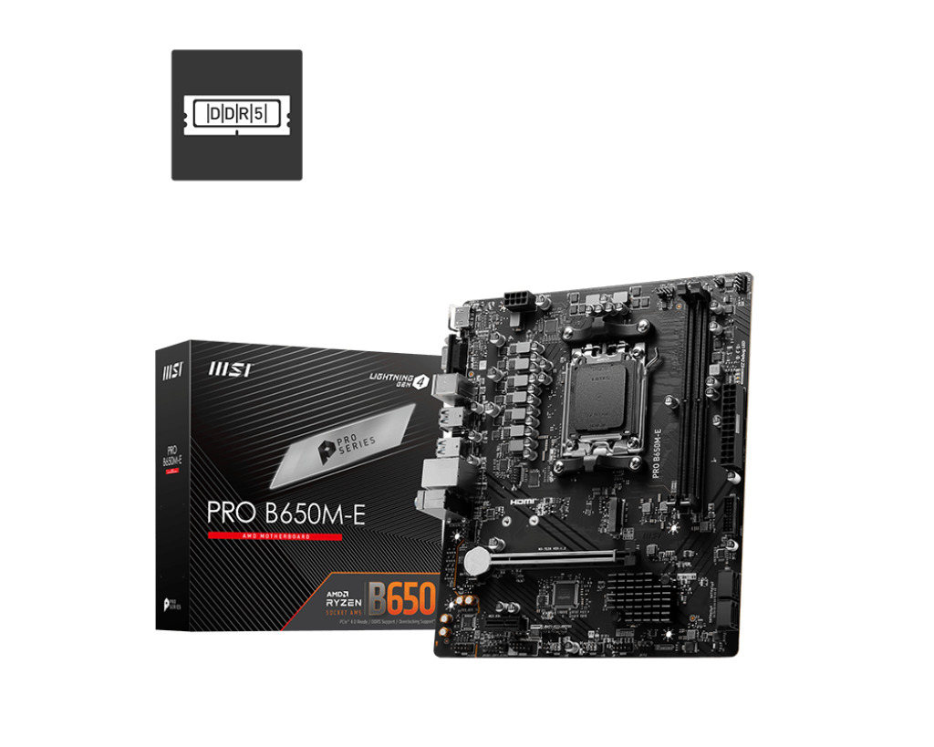 MSI MSI MB PRO B650M-E AM5 DDR5 6800MHZ(OC) HDMI VGA M.2 USB3.2 2.5G LAN mATX