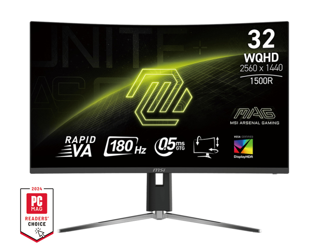 MSI MSI MSI 31.5 MAG 32CQ6PF 2560x1440 (WQHD) 16:9 CURVE 1500R RAPID VA 180Hz 0.5MS ADAPTIVE-SYNC GAMING MONITOR
