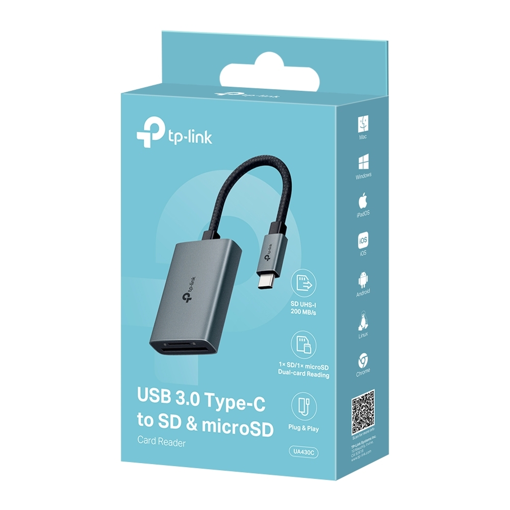 TP-LINK TP-LINK UA430C USB 3.0 TYPE-C SD & microSD 3.0 KART OKUYUCU ADAPTÖR