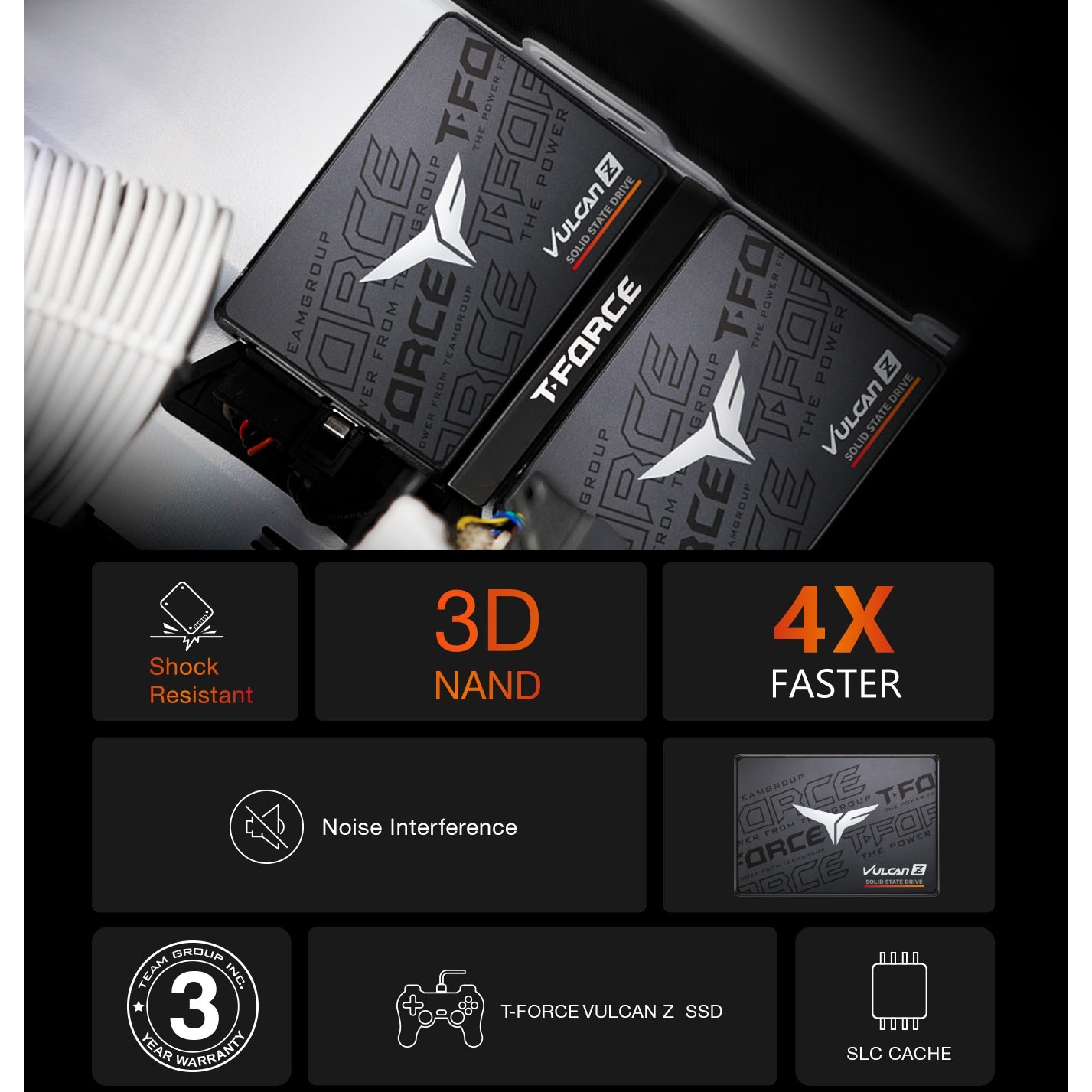 TEAM TEAM VULCAN Z 256GB 520/450MB/s SATA 3.0 SSD T253TZ256G0C101-61315