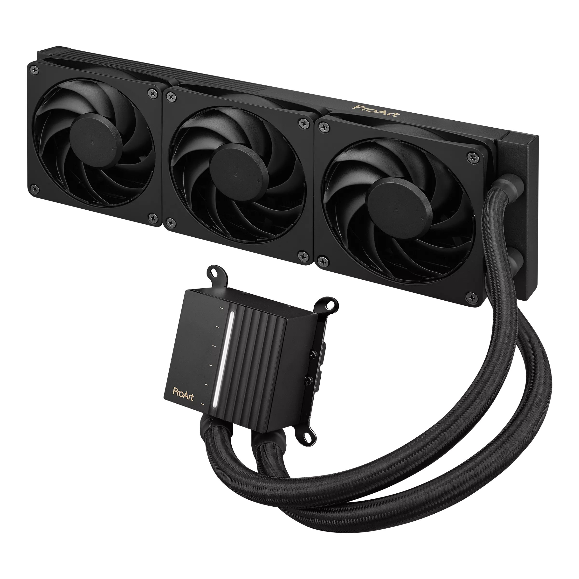 ASUS ASUS PROART LC 360 MM AYDINLATMALI SİSTEM DURUM GÖSTERGESİ VE ÜÇ MAT SİYAH ALPHACOOL APEX STEALTH METAL POWER FANLARI-46262