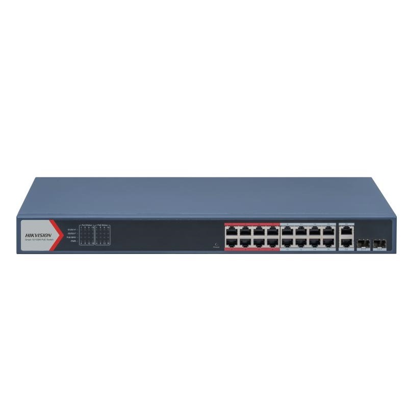 HIKVISION Hikvision DS-3E1318P-EI 16 Port PoE + 2xGBit Combo Yönetilemez PoE Switch