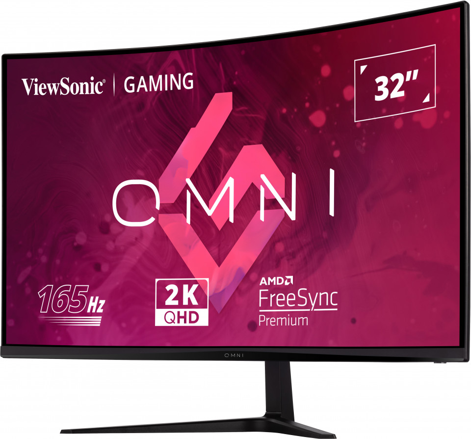 VIEWSONIC  VX3218C-2K GAMING MONITOR 31,5 1ms 165Hz VA 2560x1440 2K 250 HDMI DP 16:9 80M:1 16.7M HOPARLOR 3 KENAR CERCEVESIZ 1500R KAVIS F-40456