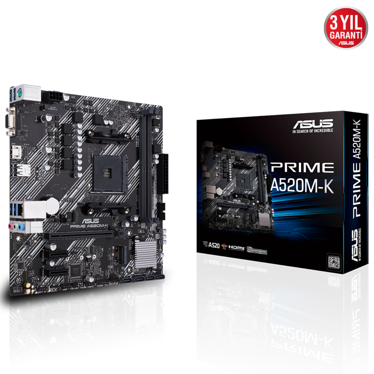 ASUS Asus PRIME A520M-K AM4 DDR4 3200 HDMI DVI DP M2 USB3.2 mATX