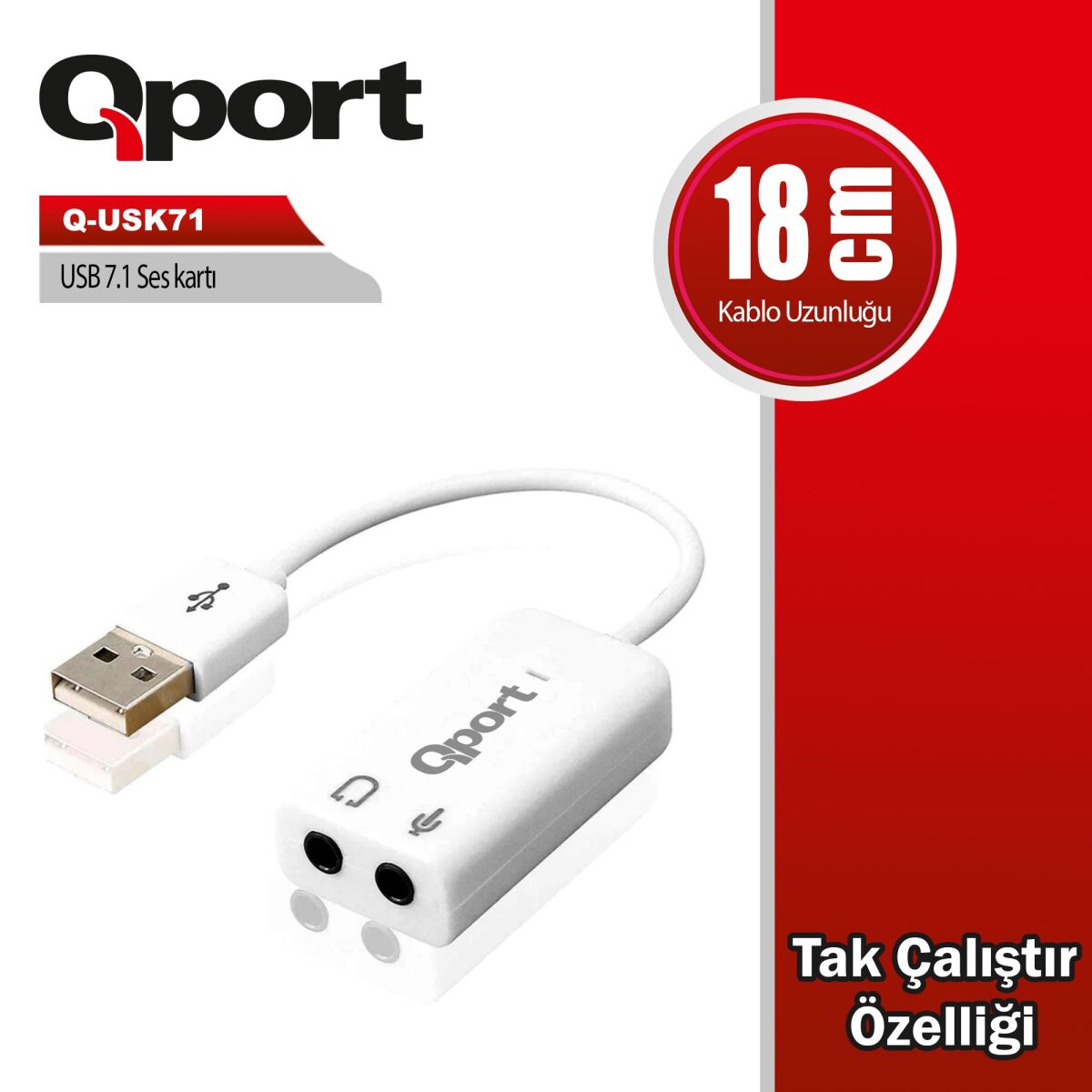 QPORT QPORT USB TO 7.1 SES KARTI (Q-USK71)