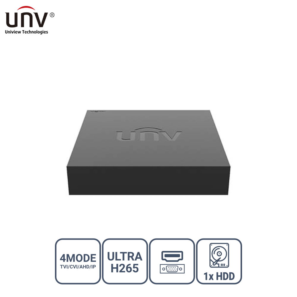 UNIVIEW UNIVIEW XVR301-08F 8 KANAL 1x HDD H65+ HİBRİT DVR KAYIT CİHAZI