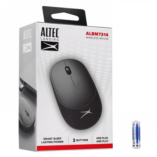 ALTEC LANSING  Altec Lansing ALBM7314, Siyah, 2.4GHz USB, 1200DPI, Kablosuz Optik Mouse 