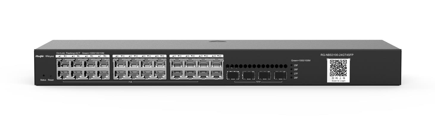 REYEE RUİJİE-REYEE  RG-NBS3100-24GT4SFP 24XGE-4XGE/SFP YÖNETİLEBİLİR F.GİGABİT NETWORK SWİTCH-53772