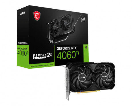 MSI VGA GEFORCE RTX 4060 TI VENTUS 2X BLACK 16G OC RTX4060 TI 8GB GDDR6 192B DX12 PCIE 4.0 X16 (3XDP 1XHDMI)