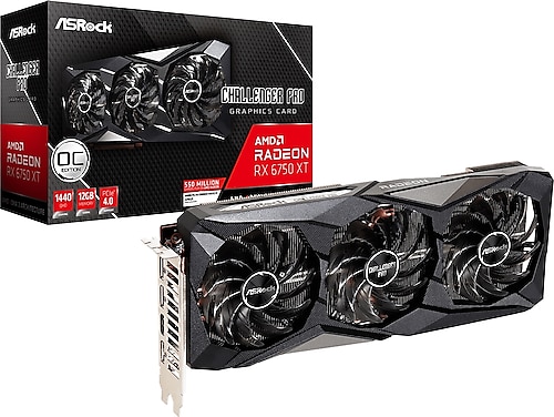 ASROCK ASROCK GPU - 90-GA3QZZ-00UANF - AMD Radeon RX 6750 XT Challenger Pro 12GB OC