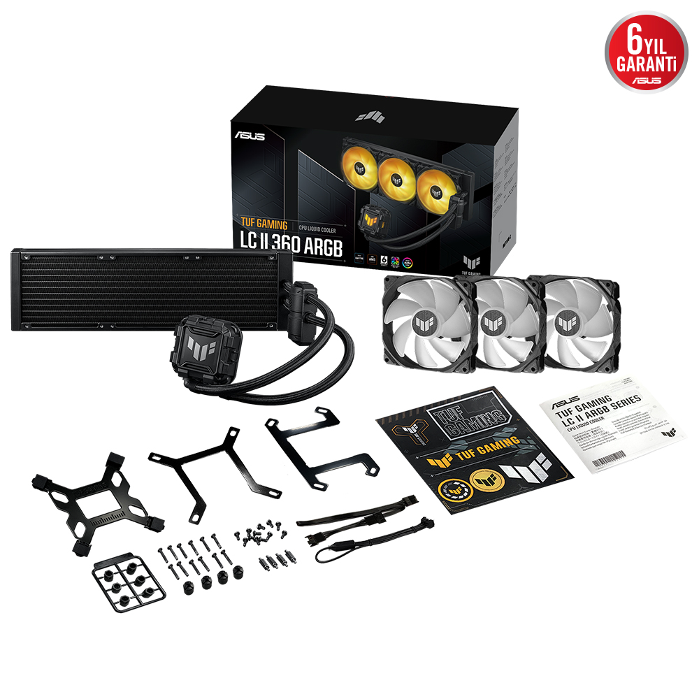 ASUS ASUS TUF GAMING LC 360 ARGB AIO AURA SYNC 120MM ADRESLENEBİLİR RGB FAN NCVM KAPLAMALI RGB POMPA KAPAĞI SIVI CPU SOĞUTUCUSU-32626