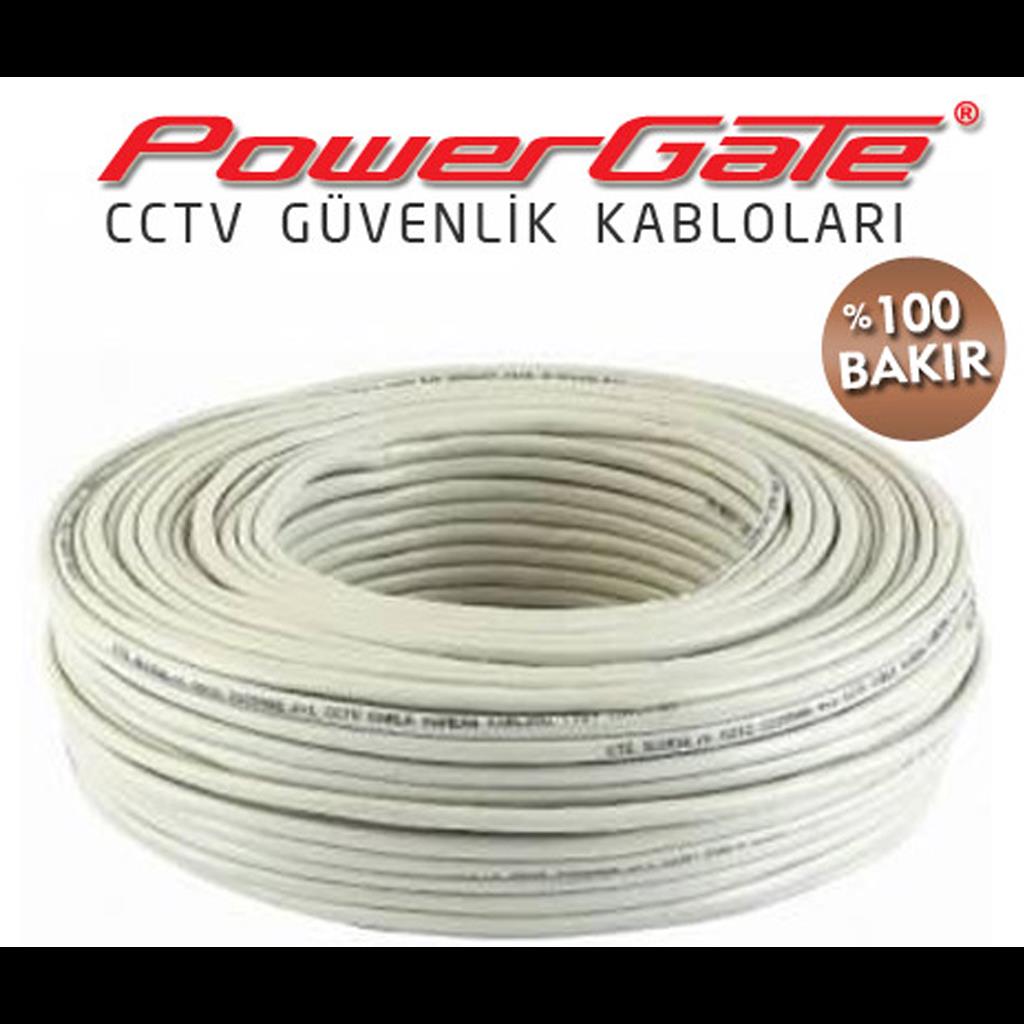 POWERGATE  PowerGate VIA 100mt, 2+1 (2x0,22+0,22) %100 BakÄ±r, CCTV GÃ¼venlik Kablosu 