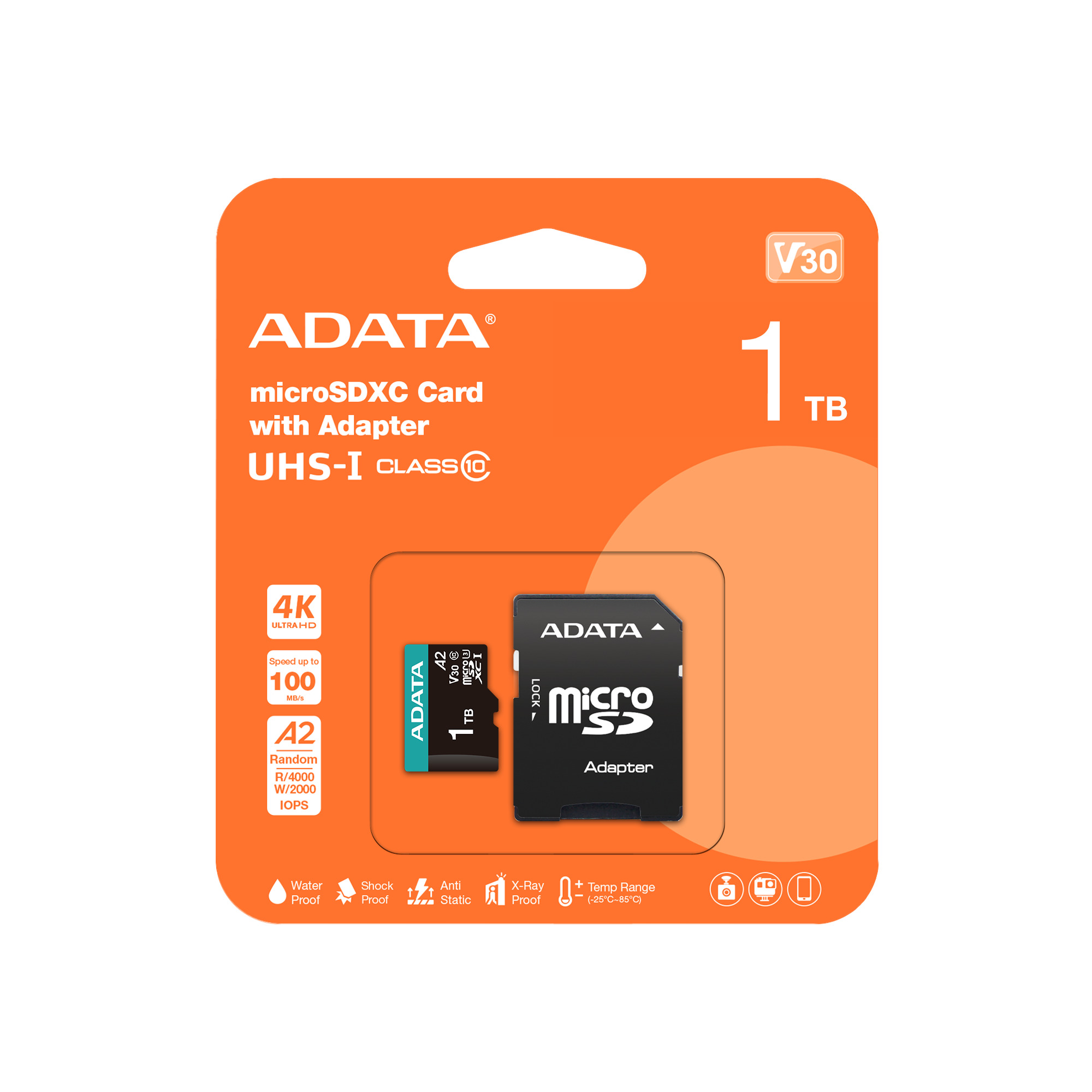 ADATA Premier Pro 1TB 100/85 MB/s UHS-I U3 Class10 (V30S)  Adaptörlü MicroSDXC Hafıza Kartı-62497