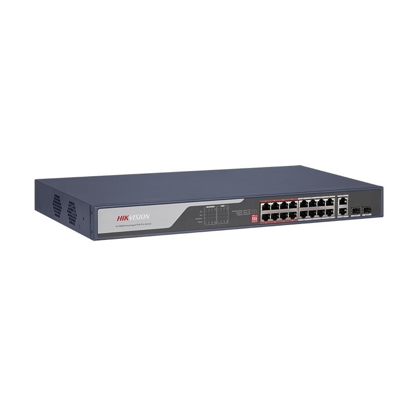 HIKVISION Hikvision DS-3E0318P-E(C) 16Port 10/100 Yönetilemez Poe 225W Switch