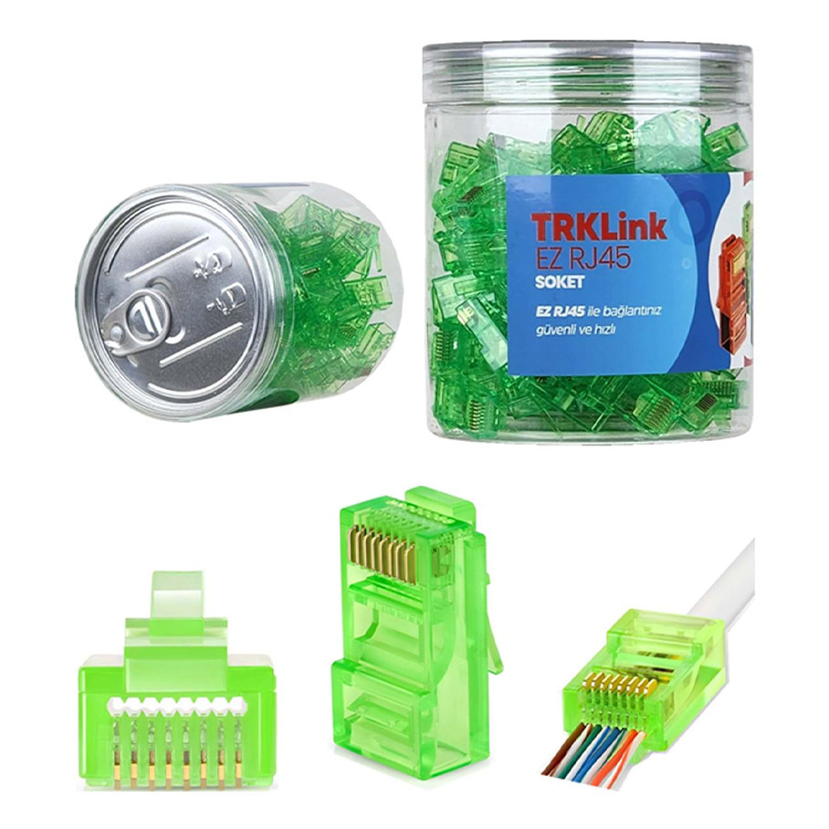 KAMERAKUTUSU TRKLink EZ RJ45 KONNEKTÖR (YEŞİL) 100 'lü PAKET YENİ NESİL