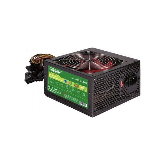 POWERBOOST  BST-ATX250R 250w, PPFC 12cm Kırmızı Fanlı ATX PSU (Retail Box)