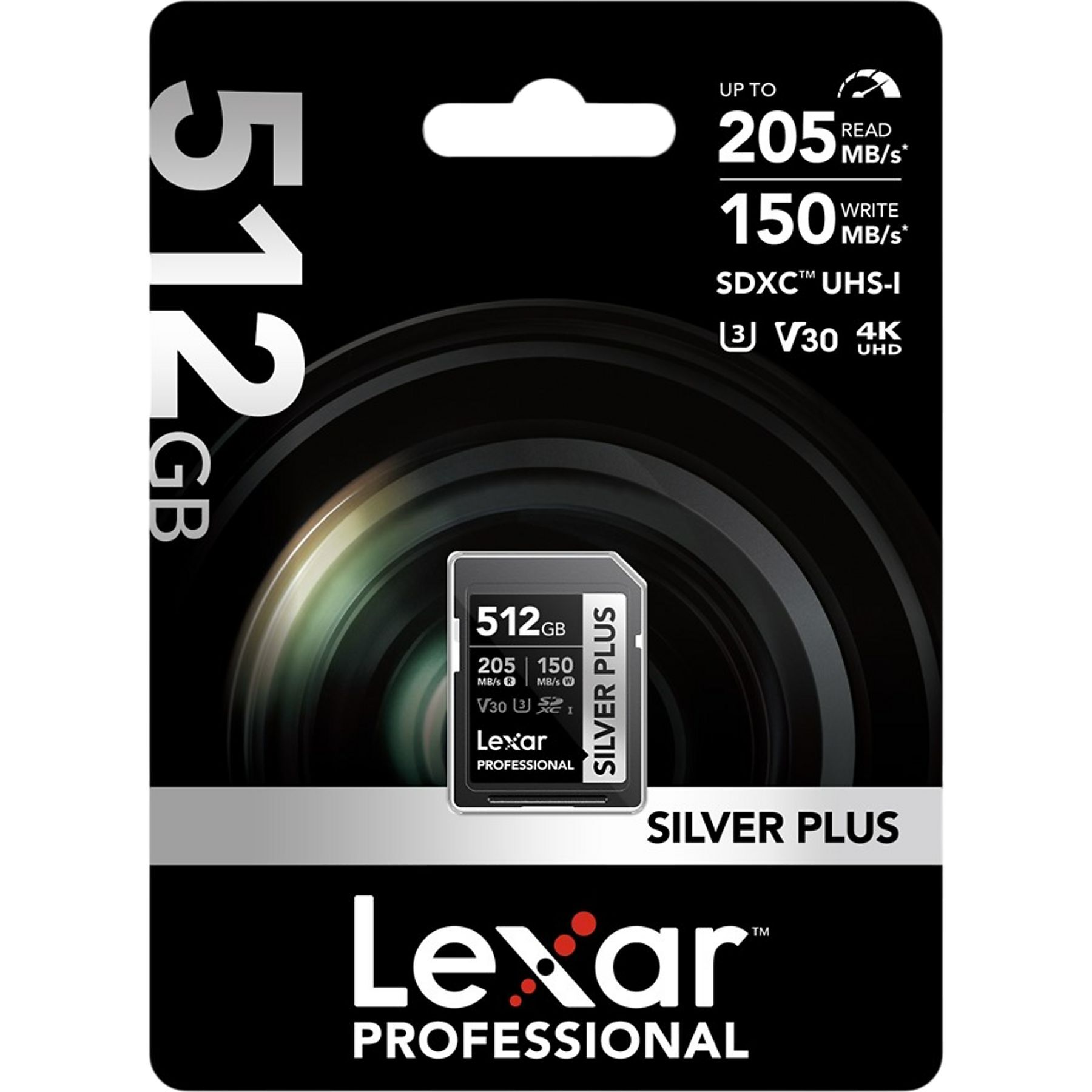 BIGBOY LEXAR 512GB LSDSIPL512G-BNNNG SD PROFESSIONAL SILVER PLUS SDXC UHS-I CARDS UP TO 205MB/S READ 150MB/S WRITE C10 V30 U3