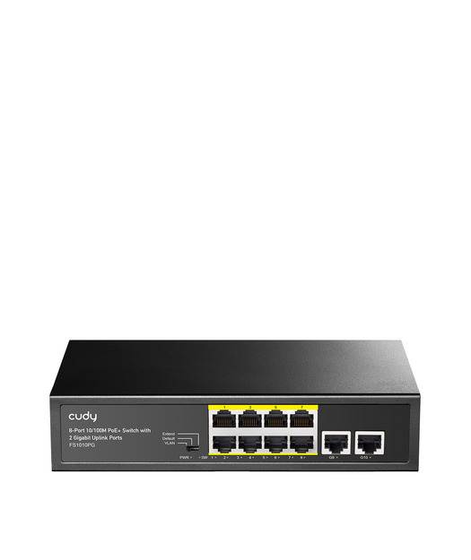 CUDY CUDY 8Port 10/100M PoE+2GB Up 80W Switch