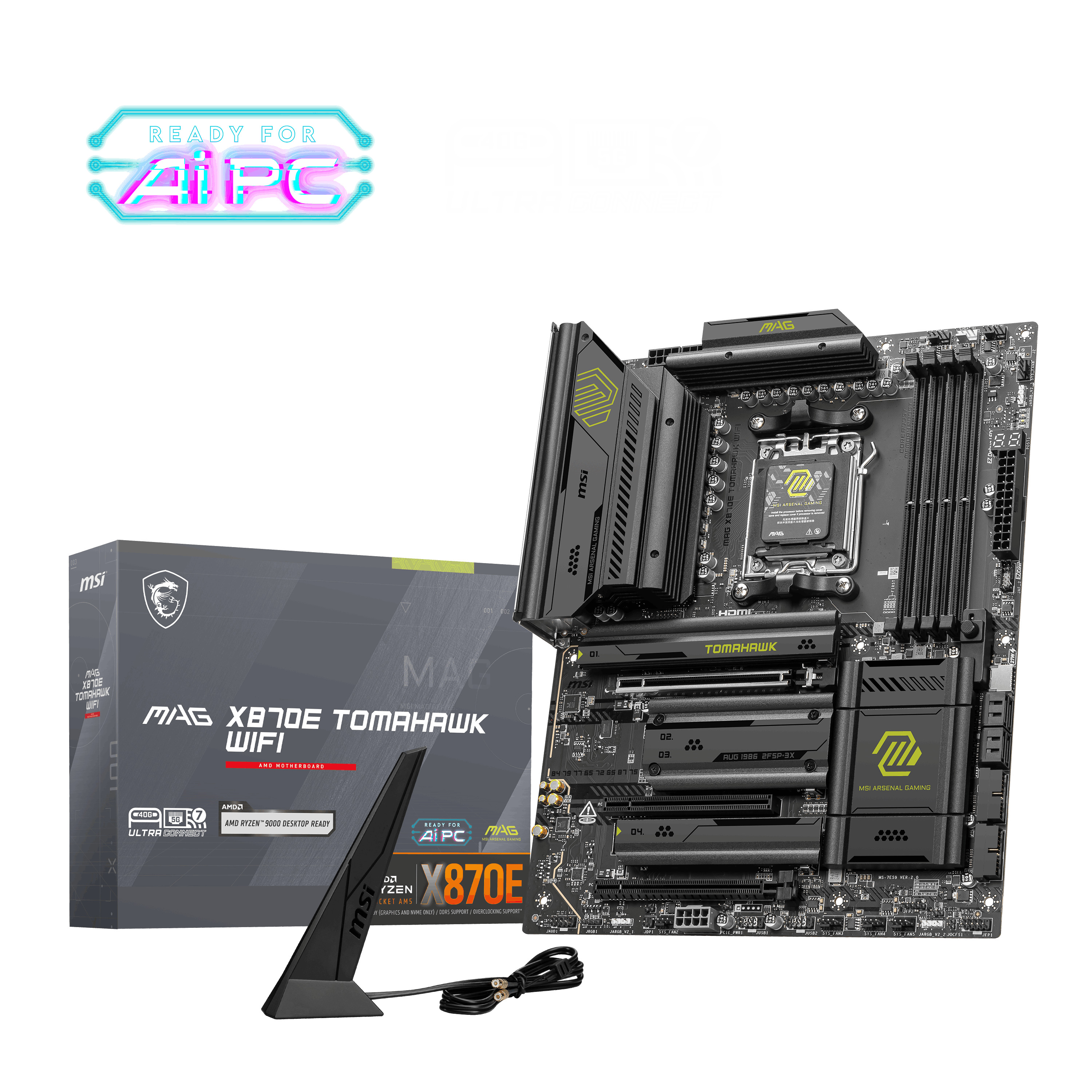 MSI MSI MAG X870E TOMAHAWK WIFI AM5 DDR5 8400MHZ(OC) USB4 4x M.2 HDMI 2X DP 5G LAN WIFI 7 RGB ATX