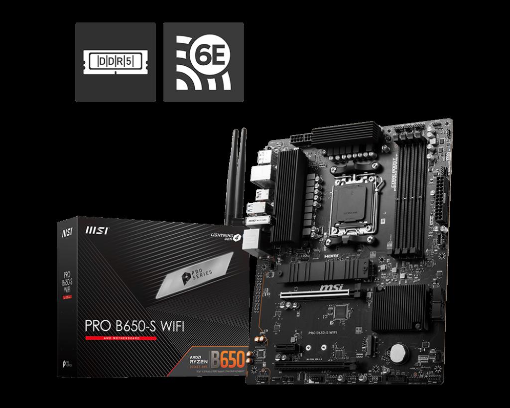 MSI MB PRO B650-S WIFI AM5 DDR5 7200MHZ(OC) HDMI DP M.2 USB3.2 2.5G LAN WI-FI 6E ATX