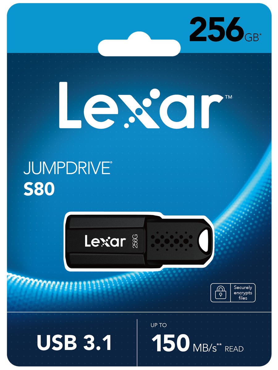 LEXAR LEXAR 256GB LJDS080256G-BNBNG USB BELLEK JUMPDRIVE S80 USB 3.1 FLASH DRIVE UP TO 150MB/S READ AND 60MB/S WRITE