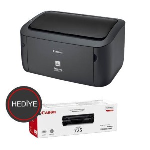 CANON CANON i-SENSYS LBP6030B, Lazer Yazıcı (Siyah), Orjinal 1adet CRG725 Toner Hediyeli (Dakikada 18 Sayfa)
