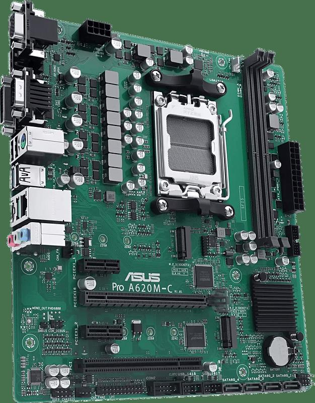 ASUS ASUS MB PRO A620M-C-CSM AMD A620 AM5 DDR5 6400 DP HDMI DVI VGA CIFT M2 USB3.2 AURA RGB COM PCI mATX UCRETSIZ UZAKTAN YAZILIMI AS
