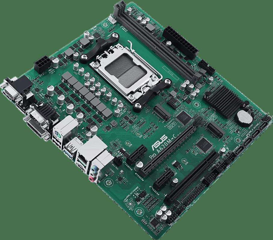 ASUS ASUS MB PRO A620M-C-CSM AMD A620 AM5 DDR5 6400 DP HDMI DVI VGA CIFT M2 USB3.2 AURA RGB COM PCI mATX UCRETSIZ UZAKTAN YAZILIMI AS-40182