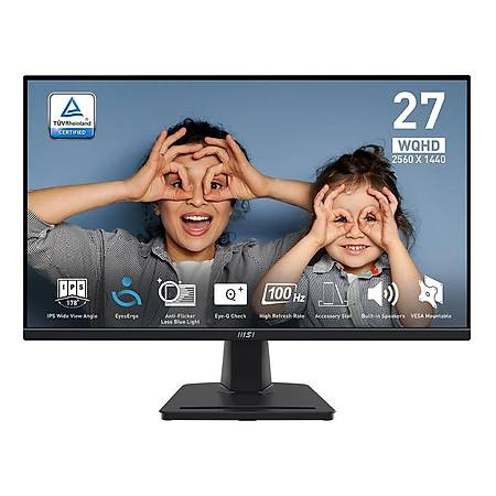 MSI 27" MSI PRO MP275Q 1ms 100Hz 2560x1440 IPS HDMI DP Siyah Flat Monitör
