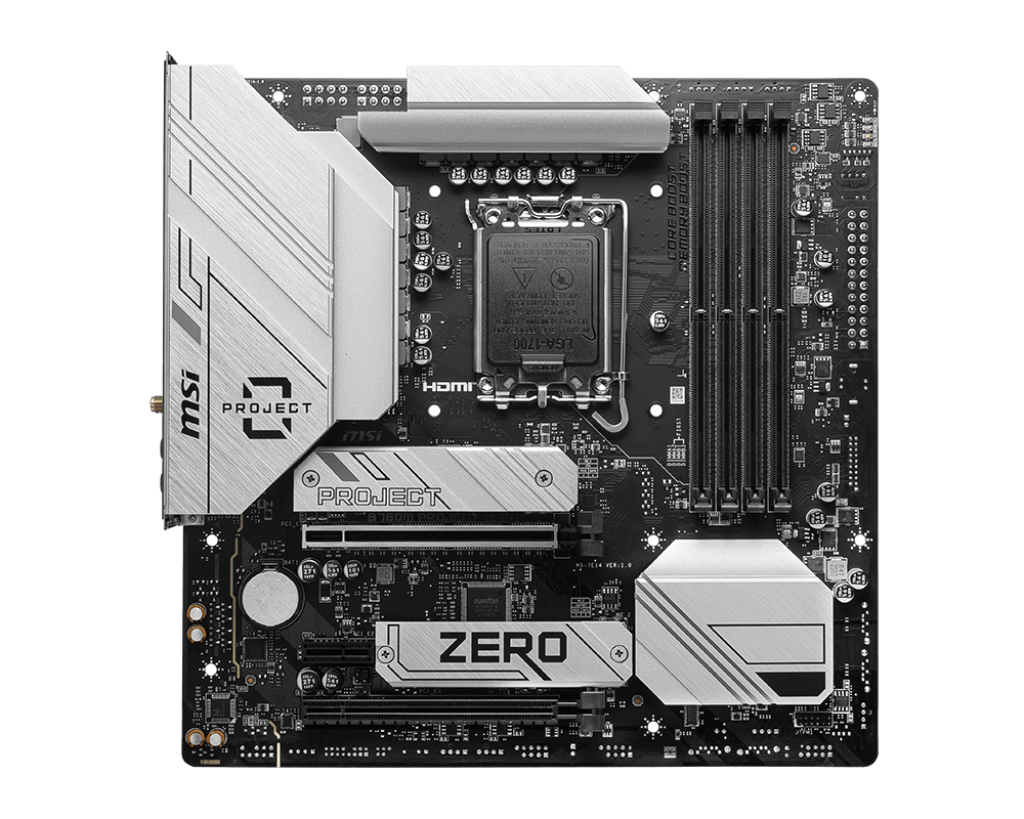 MSI MSI MB B760M PROJECT ZERO SOKET 1700 DDR5 7800(OC) PCI-E ,M.2 USB3.2 HDMI,DP 1x 2.5G LAN WI-FI 6E Matx-35402