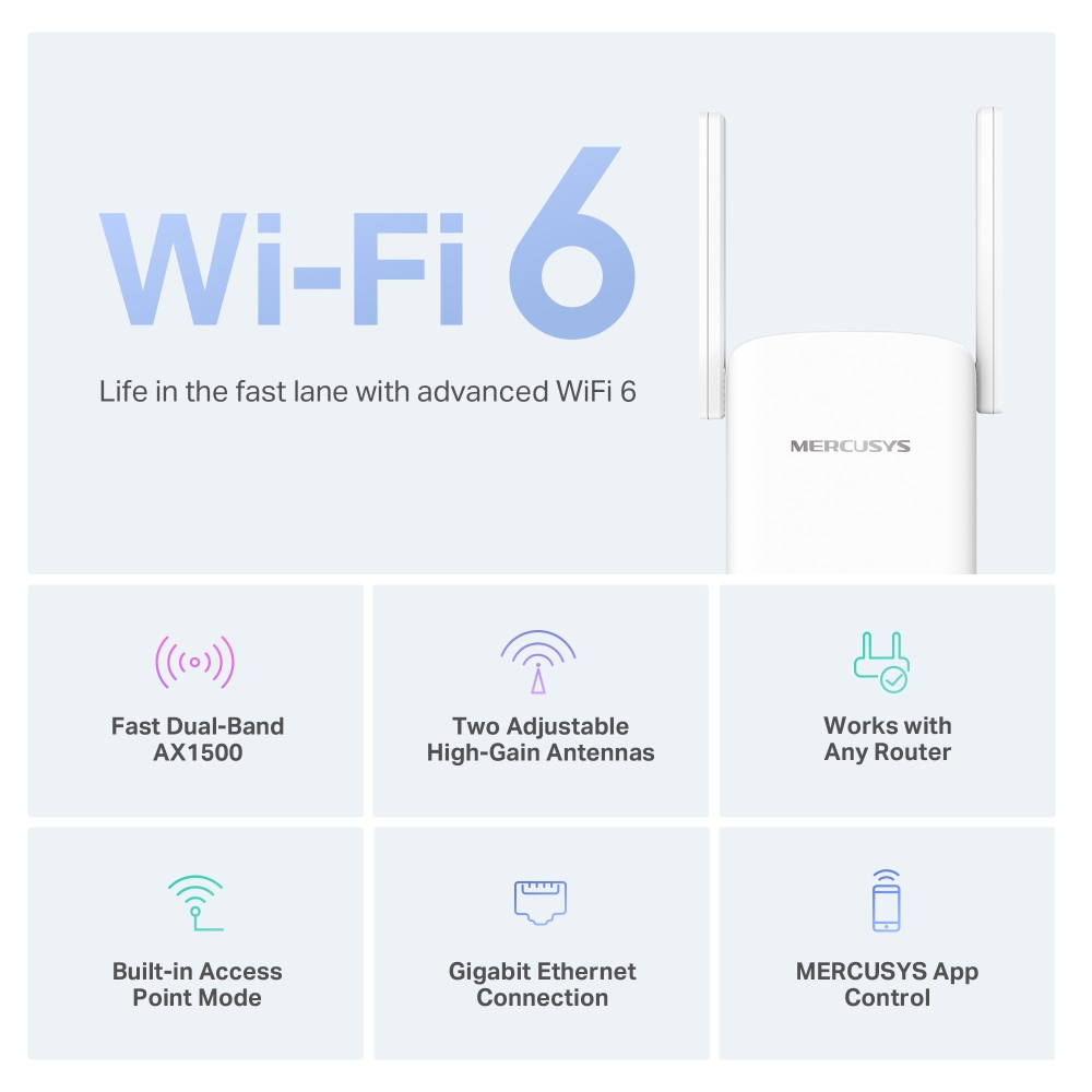 MERCUSYS TP-LINK MERCUSYS ME60X AX1500 WIFI RANGE EXTENDER-35932
