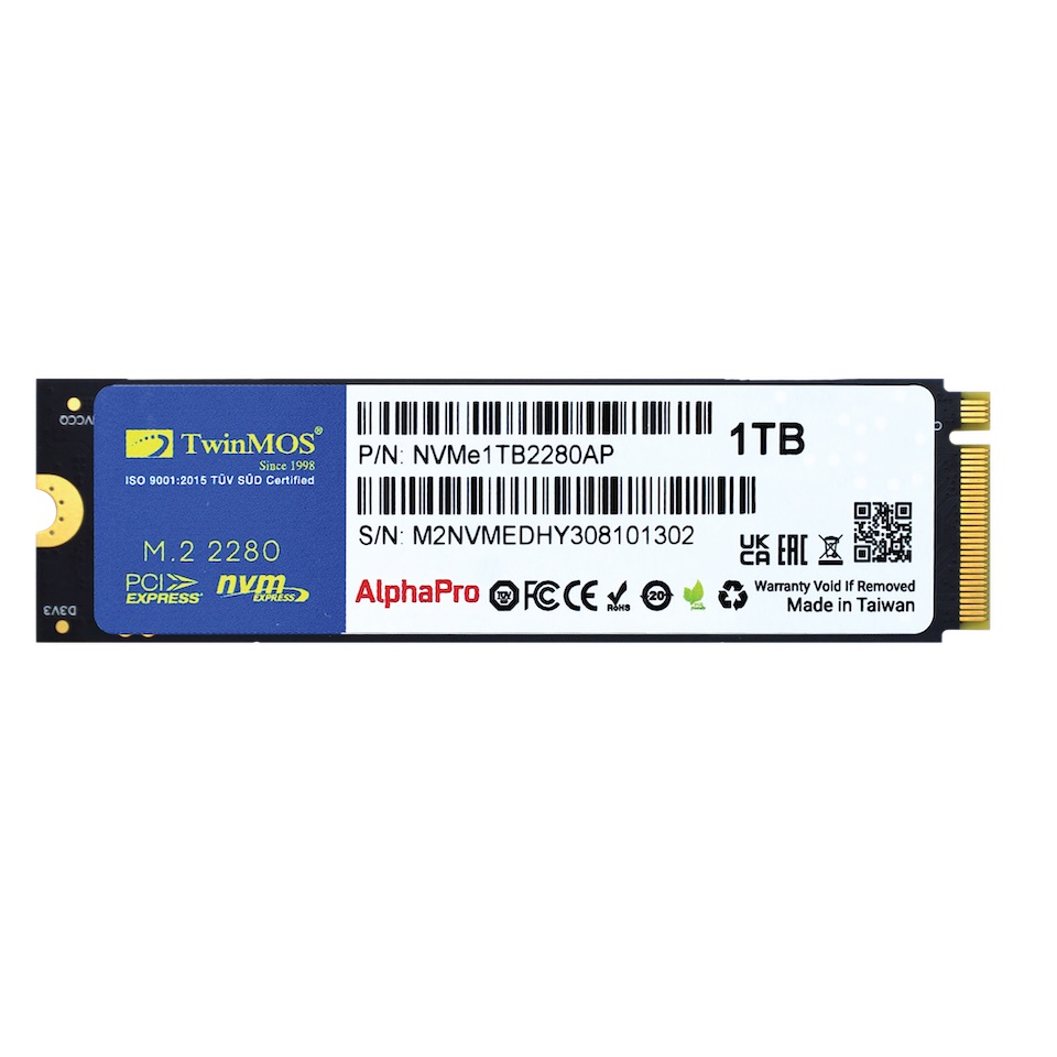 TWINMOS Twinmos 1TB NVMe M2 Gen SSD 3600/3250 Mb/s (NVMe1TB2280AP)