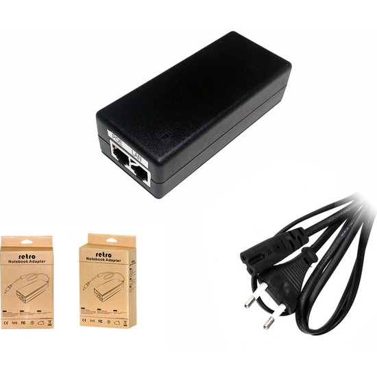 RETRO RETRO 24V 2A 48W Gigabit POE Adaptör + Injector