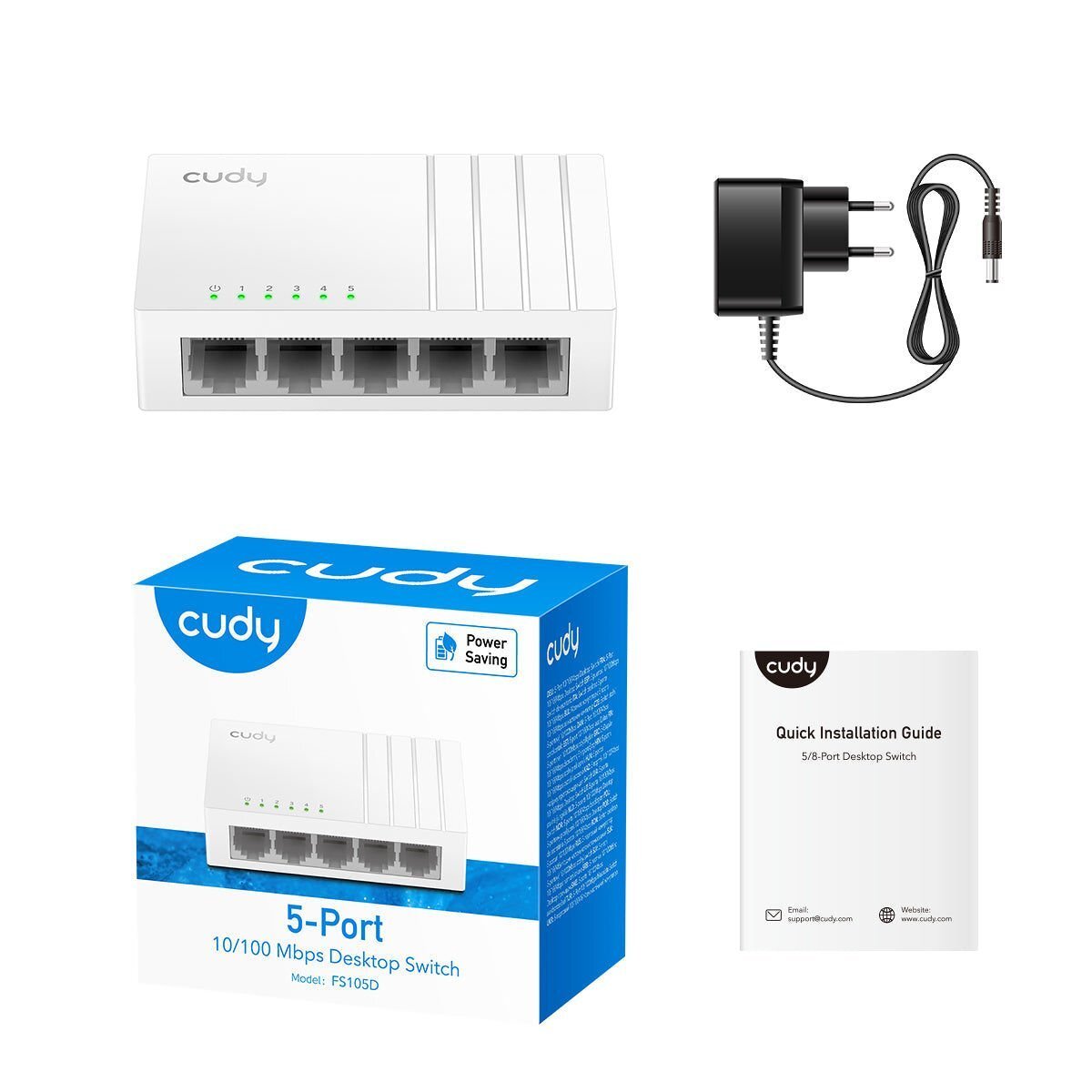 CUDY CUDY FS105D_EU_V2.0 FS105D 5 Port 10/100Mbps Fast Ethernet Desktop Switch
