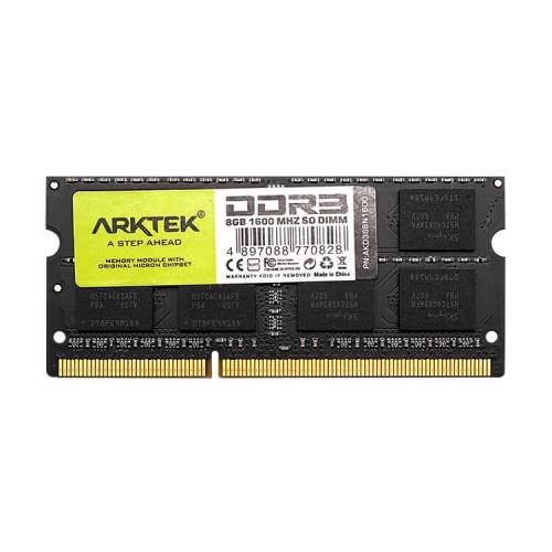 ARKTEK ARKTEK AKD3S8N1600, 8GB, DDR3, 1600Mhz, 16 Chip, 1,35V, CL11, Notebook, SODIMM RAM-45322