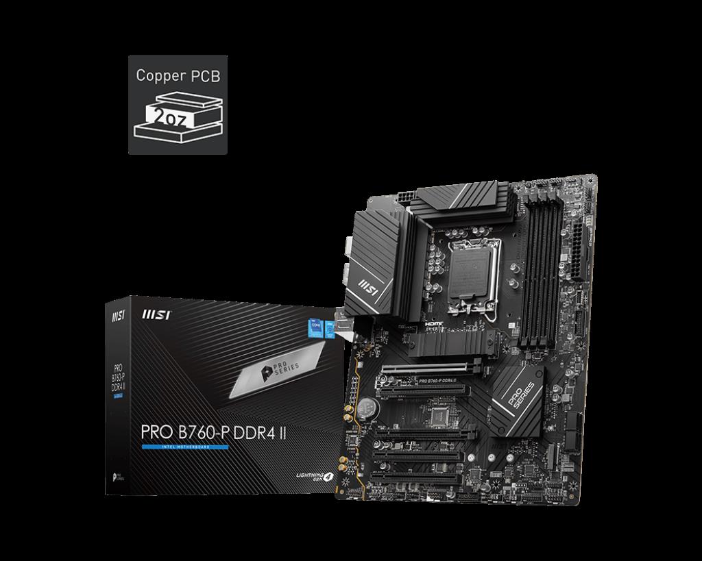 MSI MSI MB PRO B760-P DDR4 II SOKET 1700 DDR4 5333(OC) PCI-E ,M.2 USB3.2 HDMI,DP  1x 2.5G LAN ATX