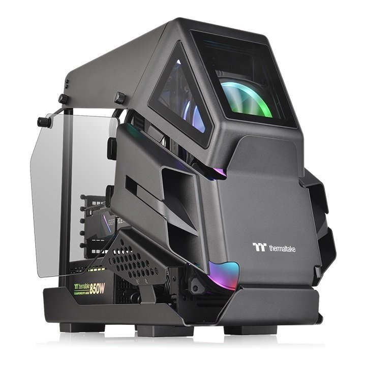 THERMALTAKE  ah t200 siyah tempered glass pencereli, micro atx oyuncu kasası