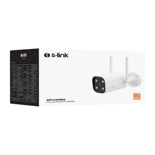 S-LINK S-LINK SL-BLT01, Güvenlik Kamerası, WiFi, 2Mpix, 3.6mm Lens, 10m. Gece Görüşü, Micro SD Kartlı, TUYA Yazılım-53633