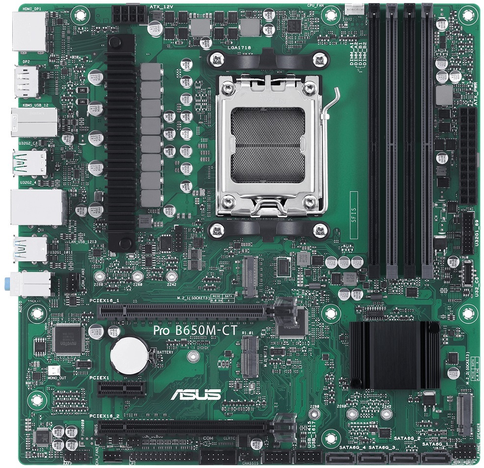 ASUS ASUS MB PRO B650M-CT-CSM AMD B650 AM5 DDR5 6400 2xDP HDMI 2x M2 USB3.2 TPM mATX UCRETSIZ UZAKTAN YONETIM YAZILIMI ASUS 5X PROTEC-60757