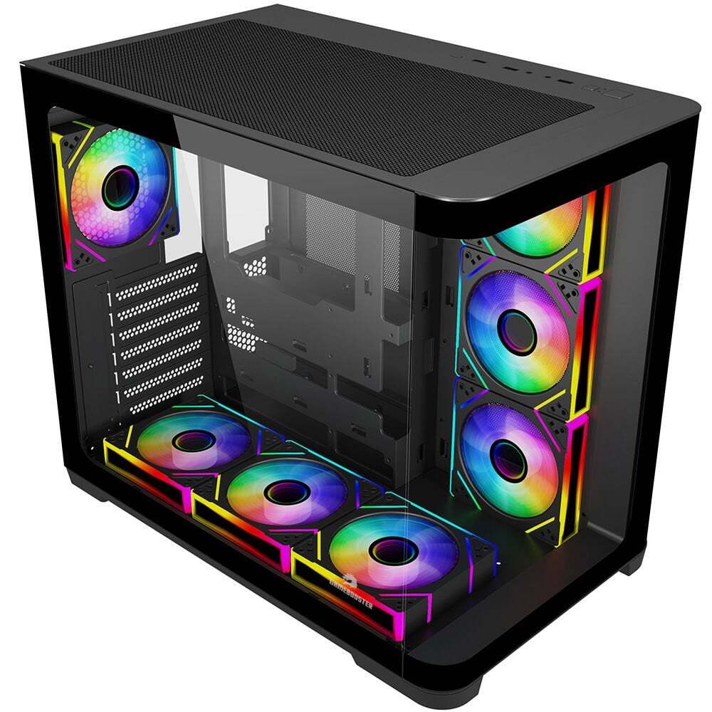GAMEBOOSTER GameBooster GB-G2851BB Sea View USB 3.0, ATX 7 x ARGB Fanlı, Siyah Kasa (PSU Yok)