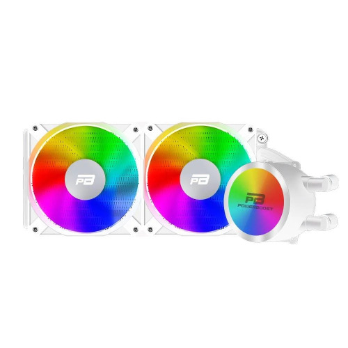 OEM PowerBoost NOBLE 240W, 240mm, Rainbow, 2 Fanlı, (LGA1700/AM4/AM5) Uyumlu, CPU Sıvı Soğutma (Beyaz)