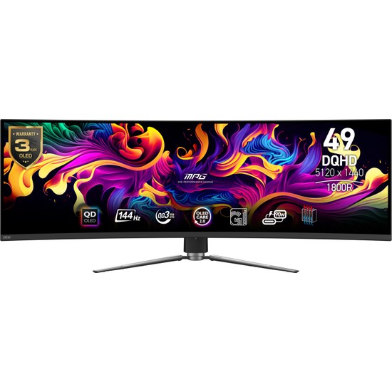 MSI 49" MSI MPG 491CQP QD-OLED 0.03ms 144Hz 5120x1440 HDMI DP Type-C Curved Gaming 