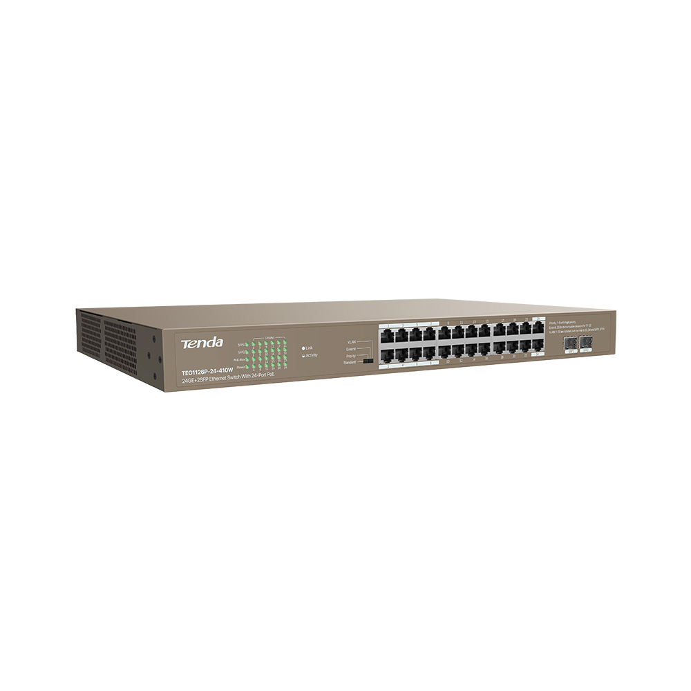 TENDA TENDA TEG1126P-24-410W 24 PORT 10/100/1000 SWITCH-26404